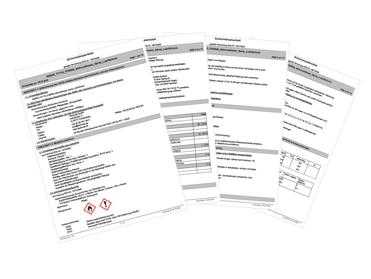 Dokument - Gefahrenmanagement - Sicherheitsdatenblaetter